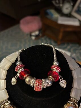 Red Crystal Charm Bracelet - Women's Jewelry
